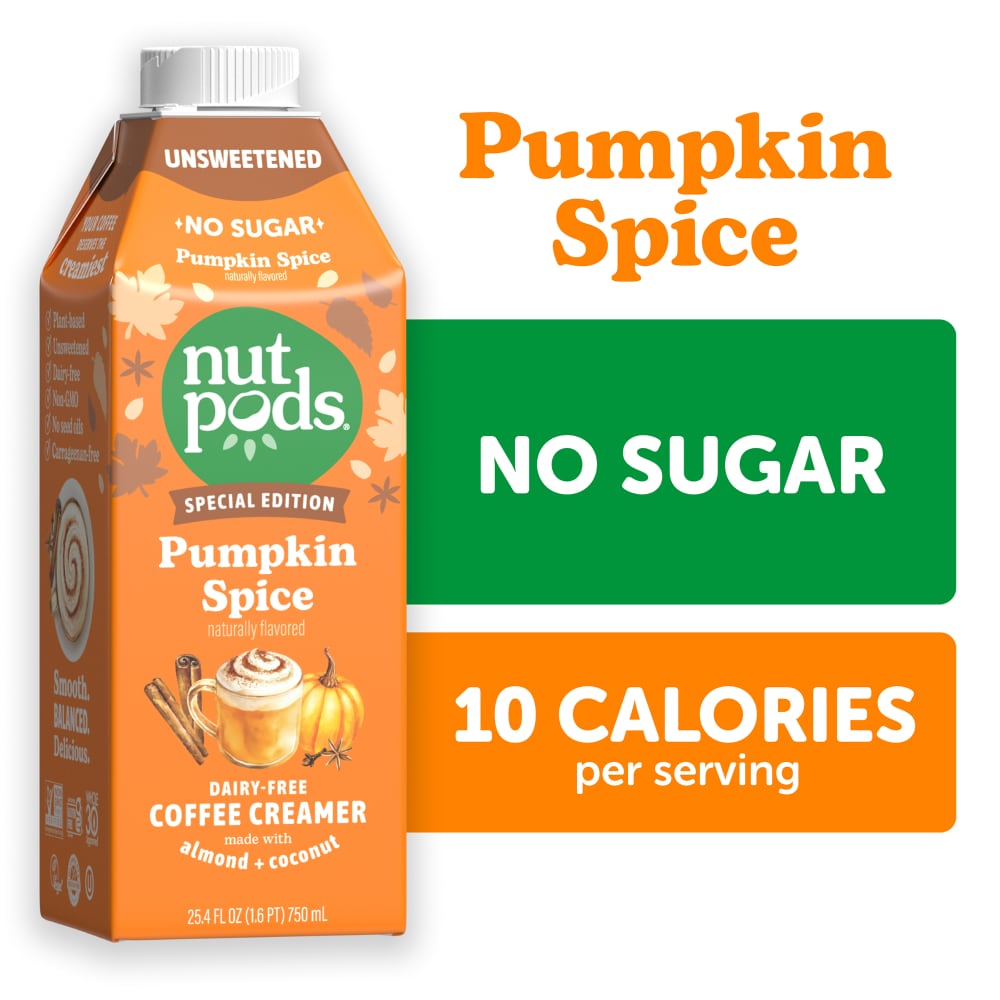 nutpods® Unsweetened Pumpkin Spice Coffee Creamer, Dairy-Free