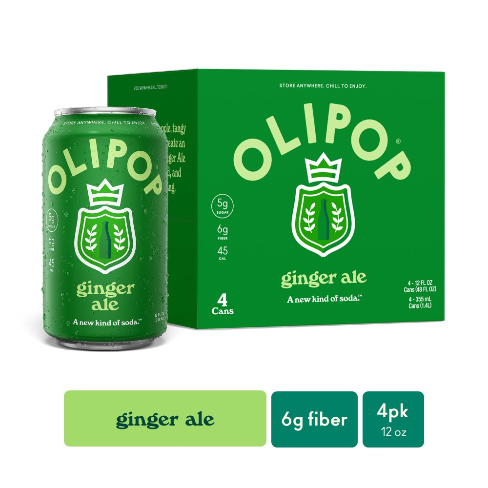 Olipop® Ginge Ale Prebiotic Soda Cans, Shelf Stable