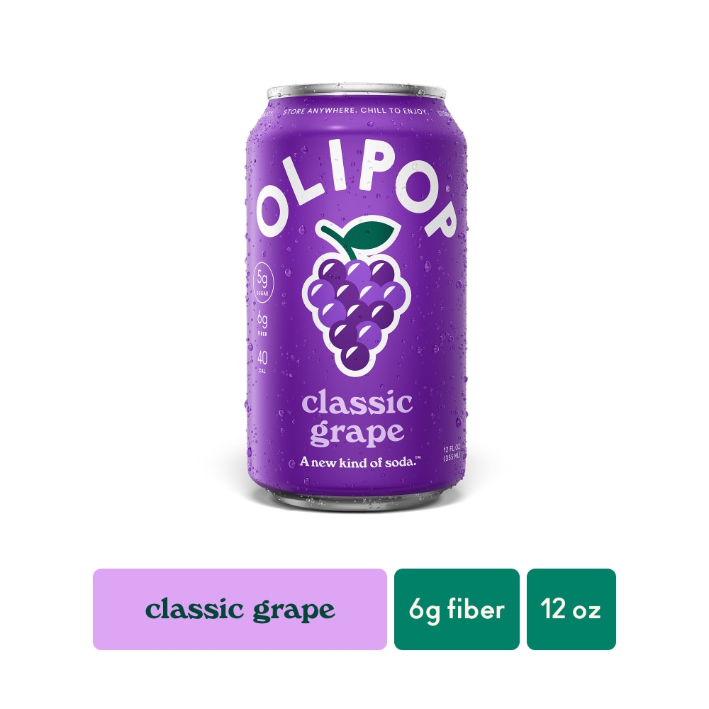Olipop® Classic Grape Prebiotic Soda Can, Shelf Stable