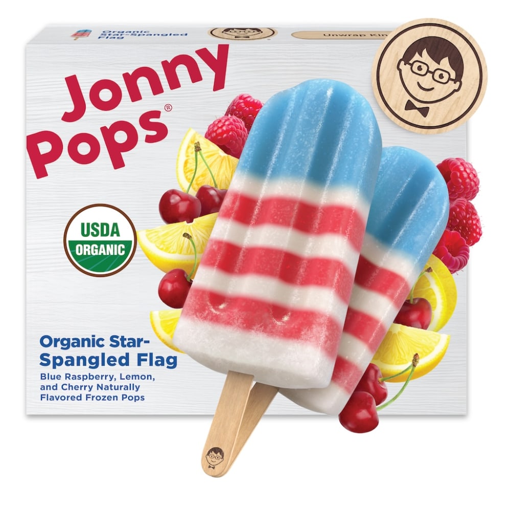 JonnyPops® Organic Star-Spangled Flag Frozen Pops 8pk