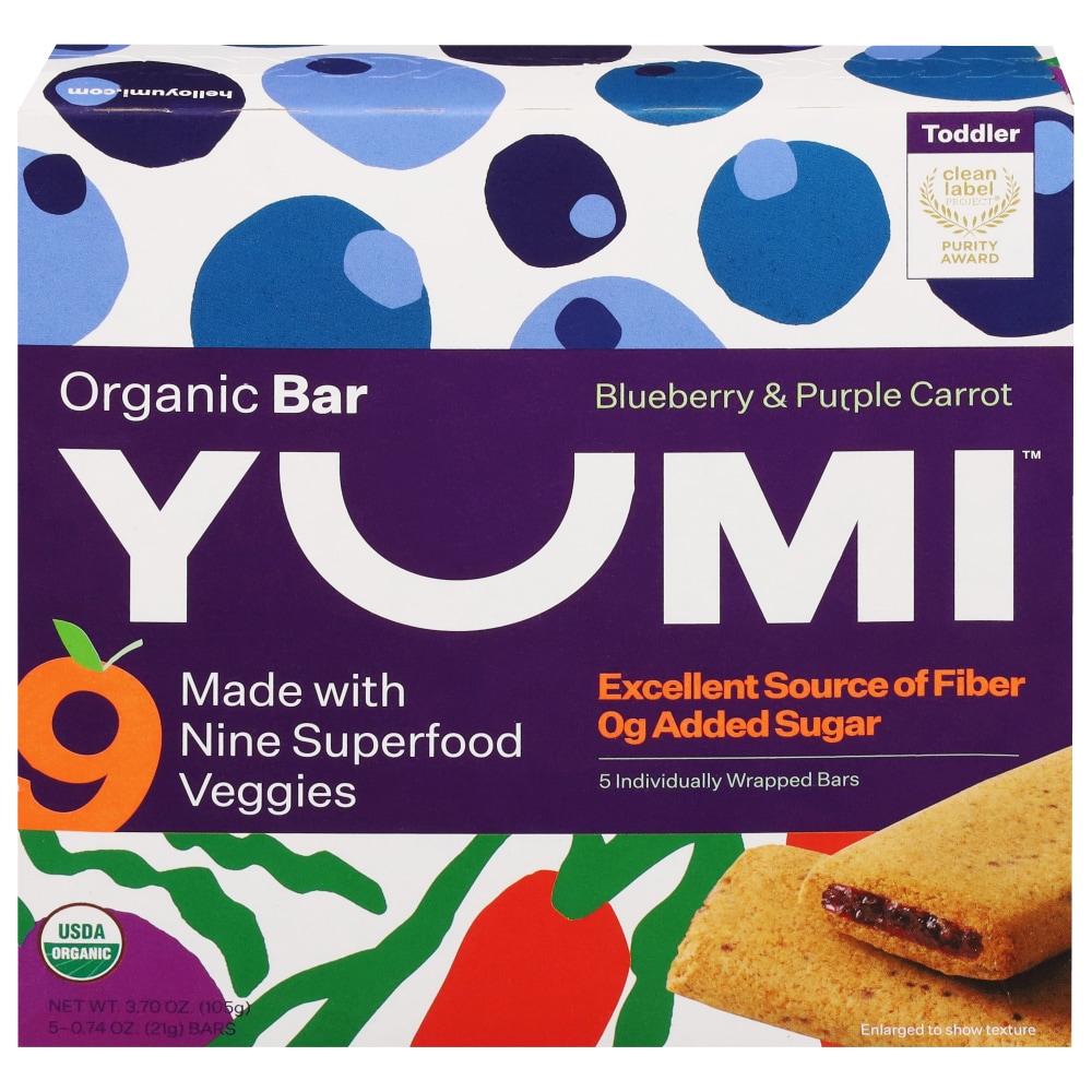 YUMI™ Organic Blueberry & Purple Carrot Toddler Snack Bars