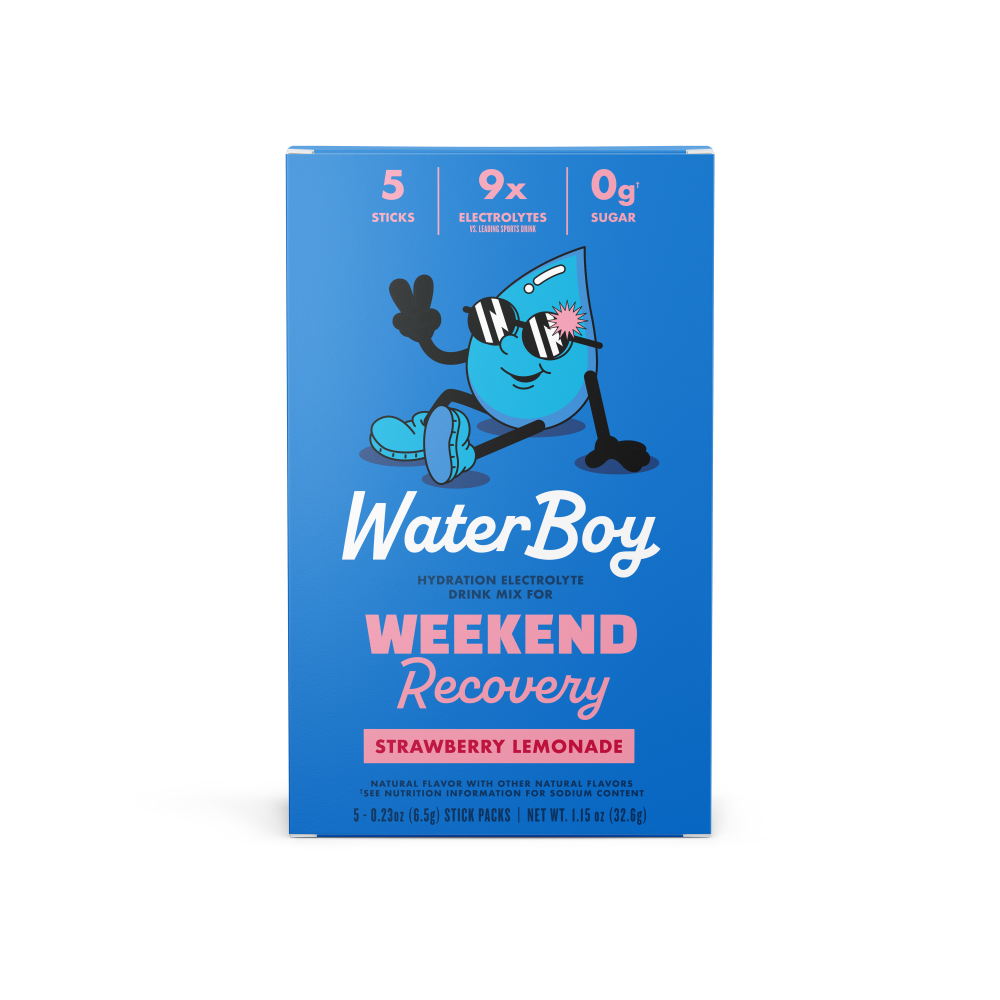 Waterboy Weekend Recovery Strawberry Lemonade Drink Mix Packets