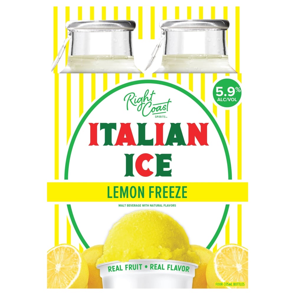 Right Coast Lemon Freeze Italian Ice Alcoholic Beverage