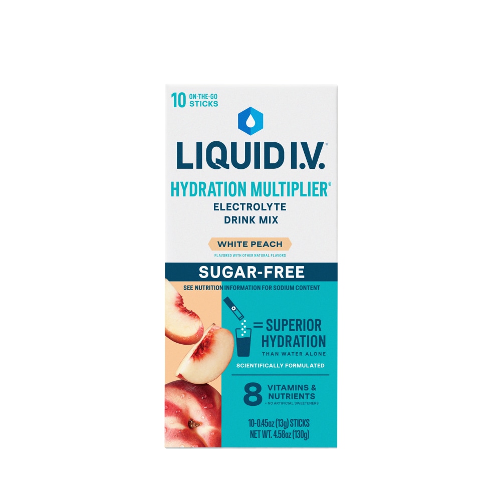 Liquid IV® Sugar-Free White Peach Hydration Multiplier® Electrolyte Drink Mix Packets