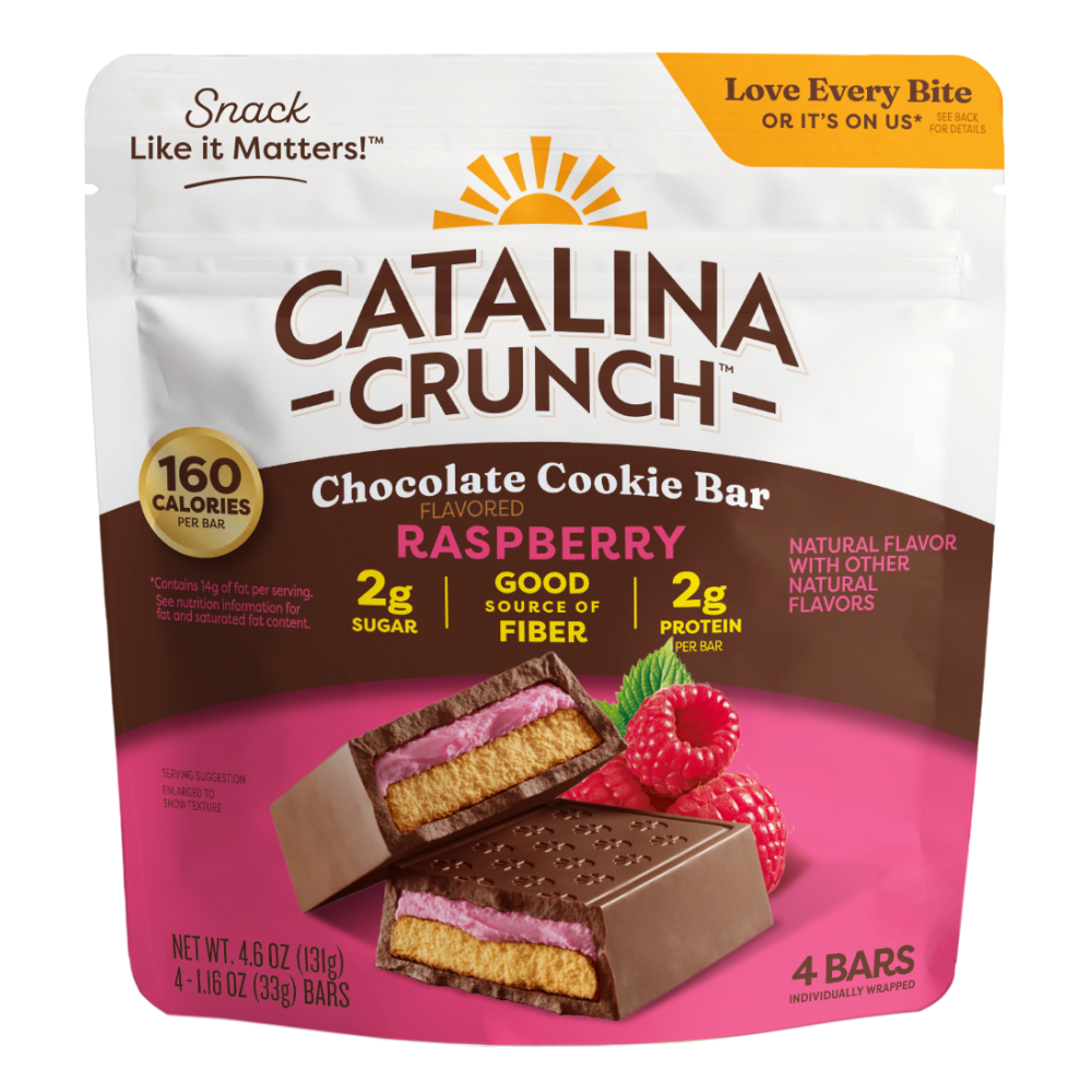 Catalina Crunch Dark Chocolate Cookie Bar with Raspberry