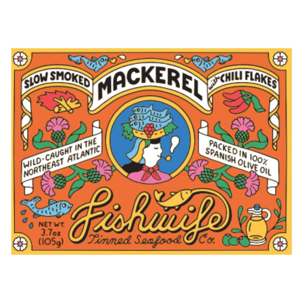 Fishwife Tinned Seafood Co Slow Smoked Mackerel with Chili Flakes