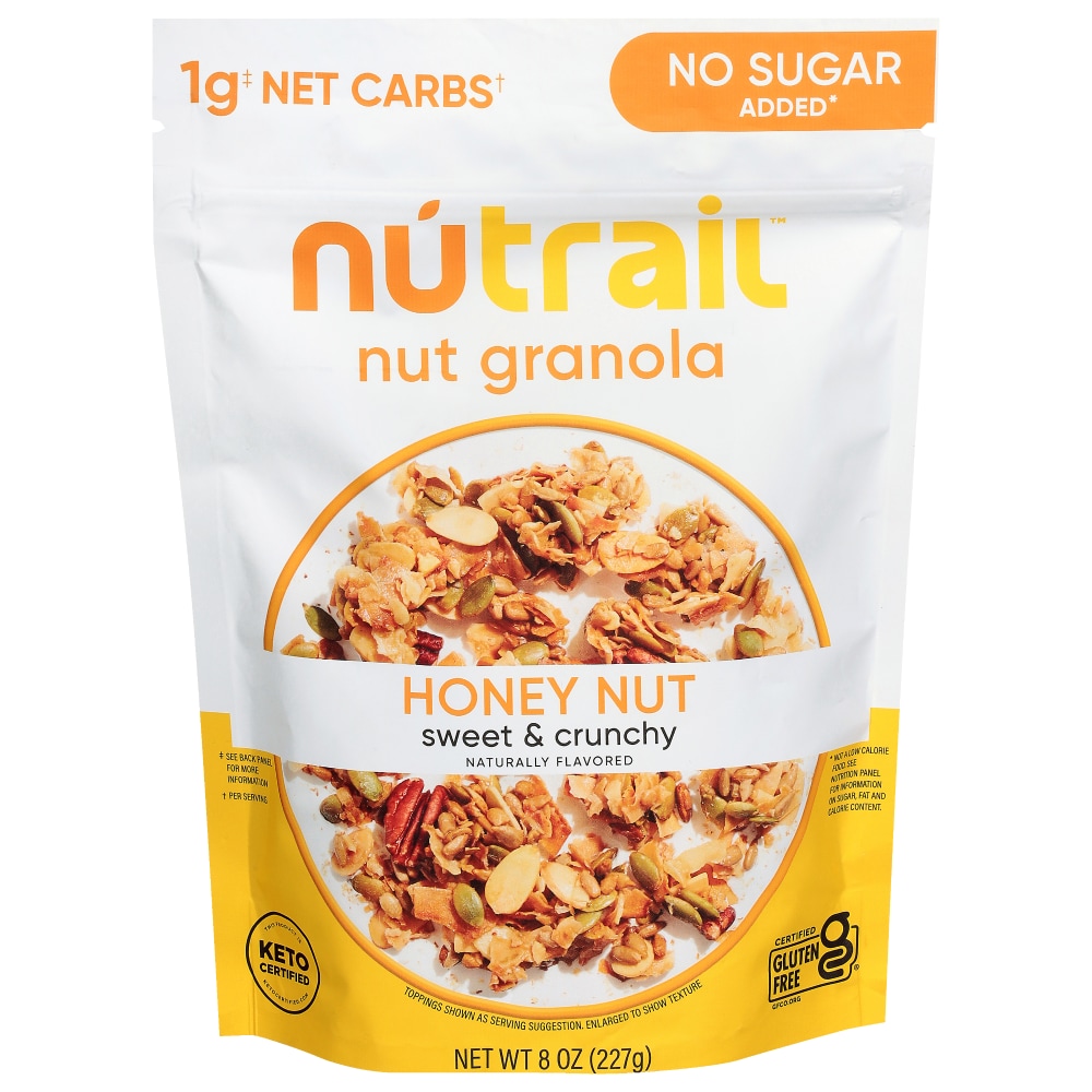 NuTrail® Honey Nut No Sugar Added Gluten Free Keto Low Carb Nut Granola Breakfast Cereal