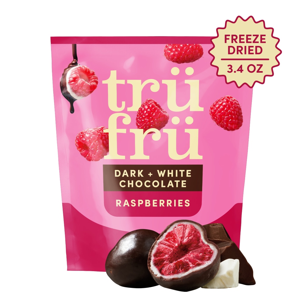 Tru Fru Freeze Dried Raspberries in Dark & White Chocolate