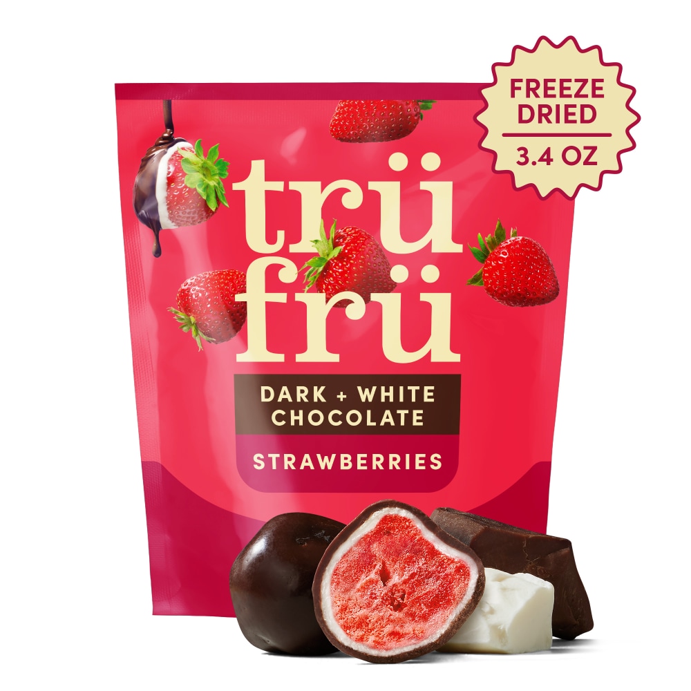 Tru Fru Freeze Dried Strawberries in Dark & White Chocolate