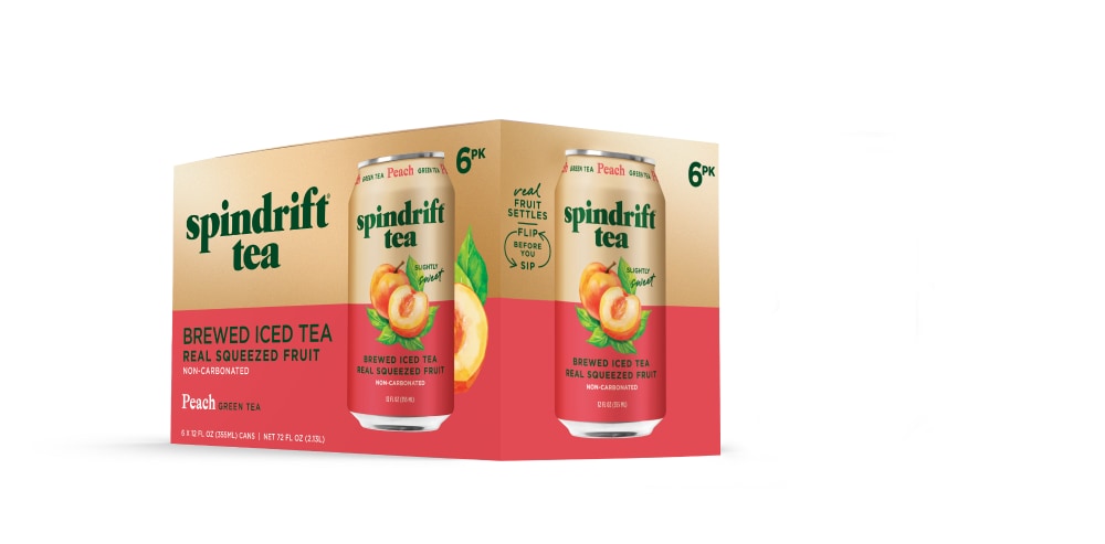 Spindrift® Peach Green Tea 6pk 12oz cans