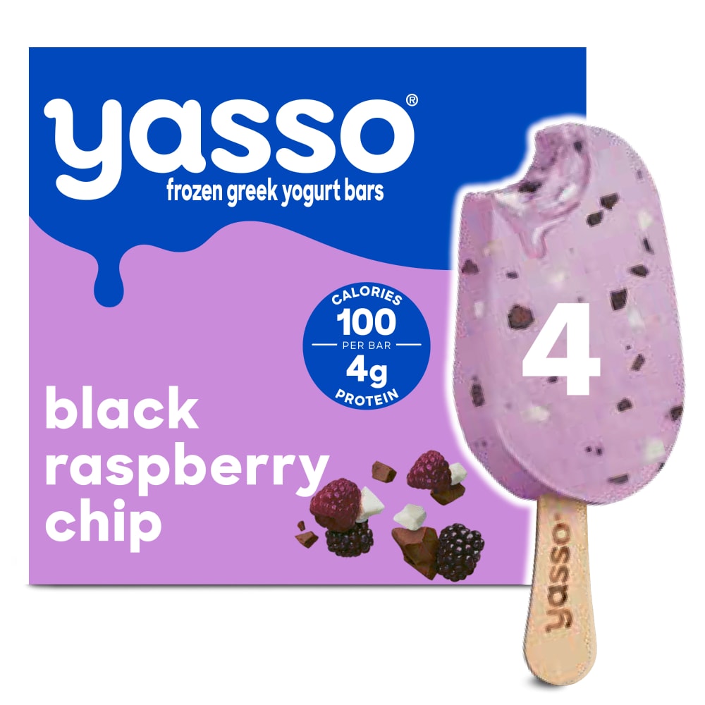 Yasso Frozen Greek Yogurt Bars Black Raspberry Chip Bars