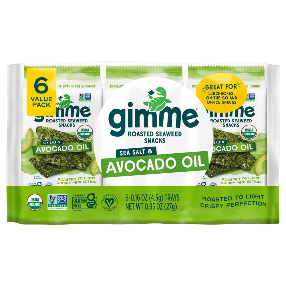 Gimme® Organic Sea Salt & Avocado Oil Premium Roasted Seaweed