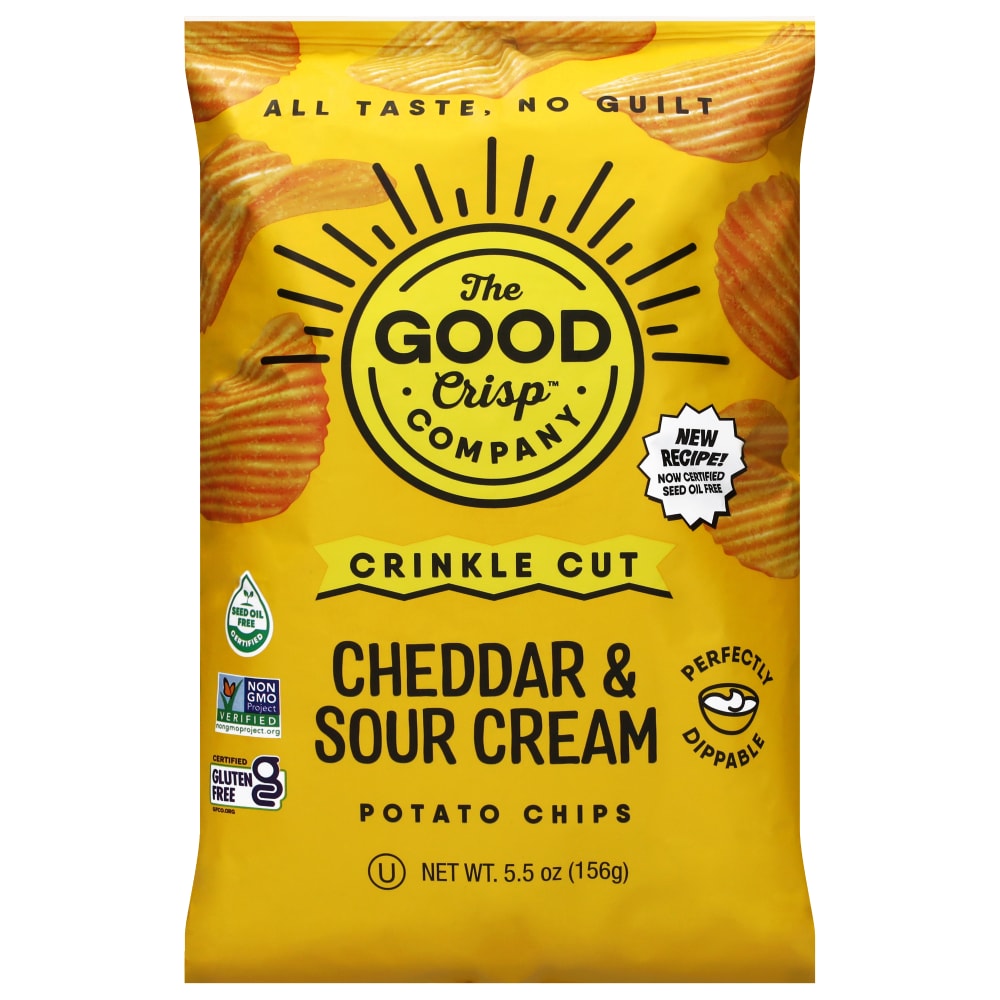 The Good Crisp Company Cheddar Sour Cream Crinkle Cut Potato Chips