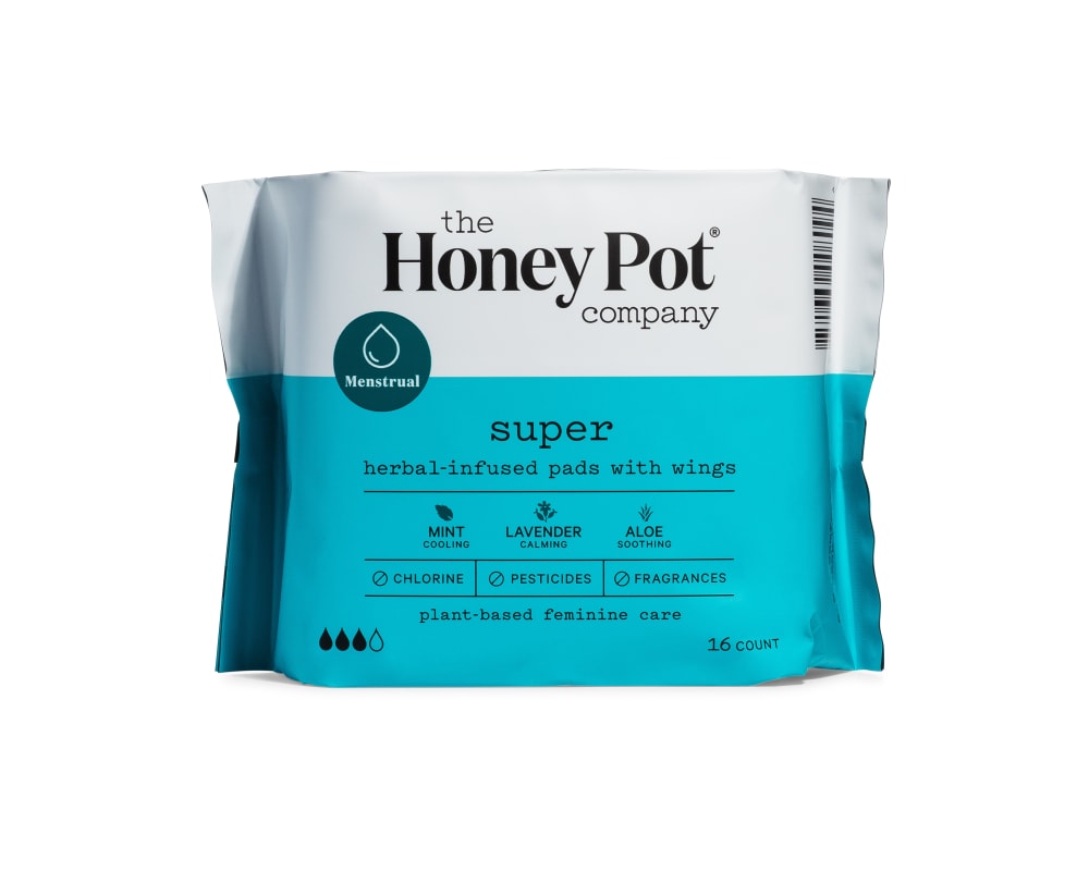 The Honey Pot Super Herbal-Infused Pads with Wings