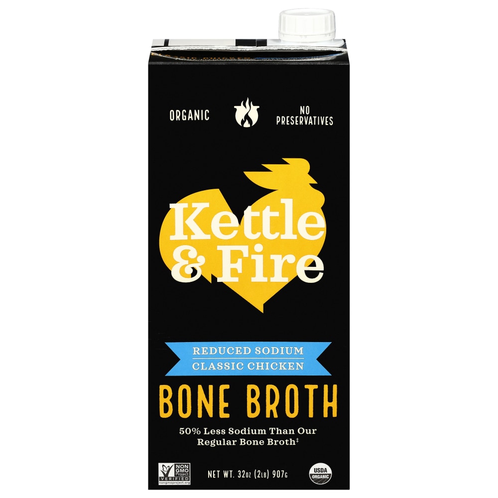 Kettle & Fire Reduced Sodium Classic Chicken Bone Broth 32 oz