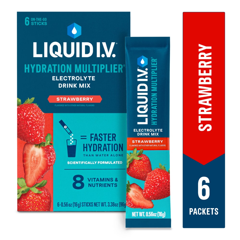 Liquid I.V. Hydration Multiplier Electrolytes Strawberry Drink Mix Packets