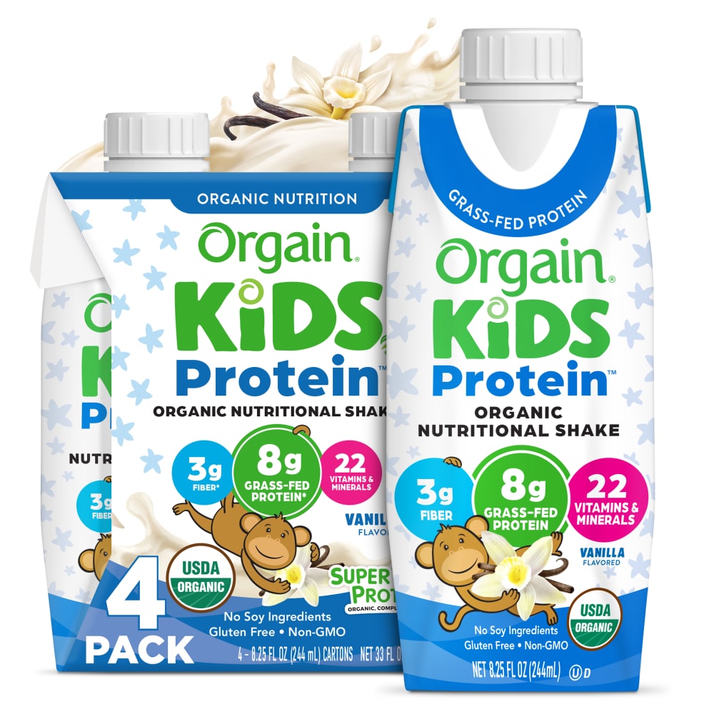 Orgain Organic Kids 8g Protein Nutritional Shake Drink, Vanilla