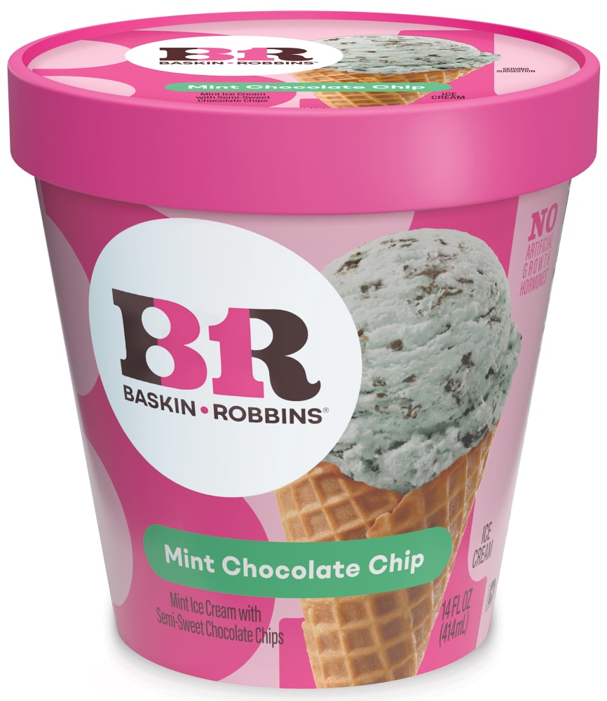 Baskin Robbins Mint Chocolate Chip Ice Cream 14oz