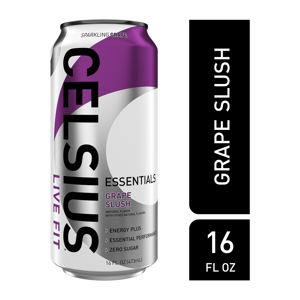 CELSIUS ESSENTIALS Sparkling Grape Slush Energy Drink Can