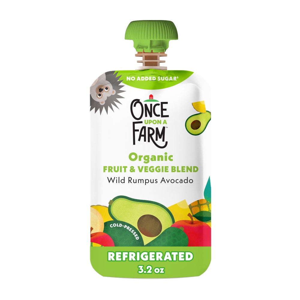 Once Upon a Farm Wild Rumpus Avocado, Pineapple, Banana, Avocado, Organic Kids Snack Pouch, 3.2oz