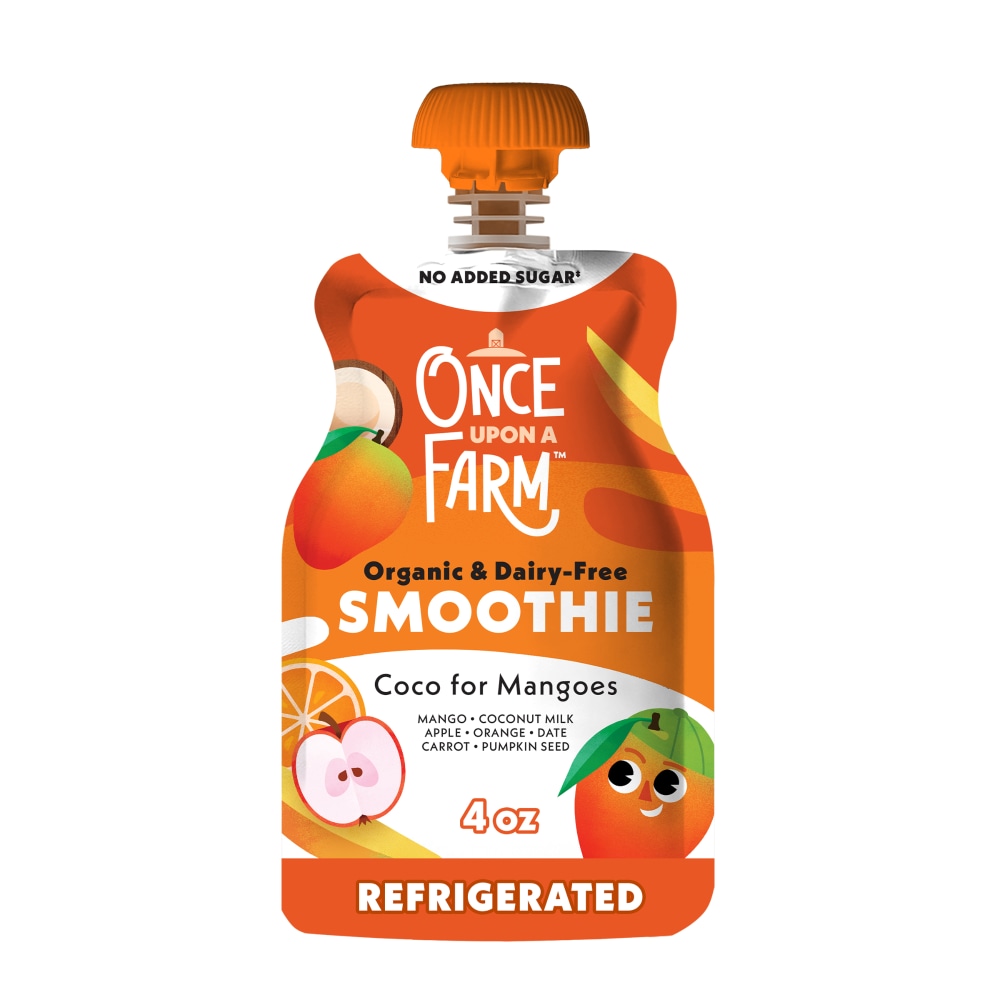 Once Upon a Farm Organic Mango Coconut Dairy-Free Kids Smoothie Pouch, 4oz