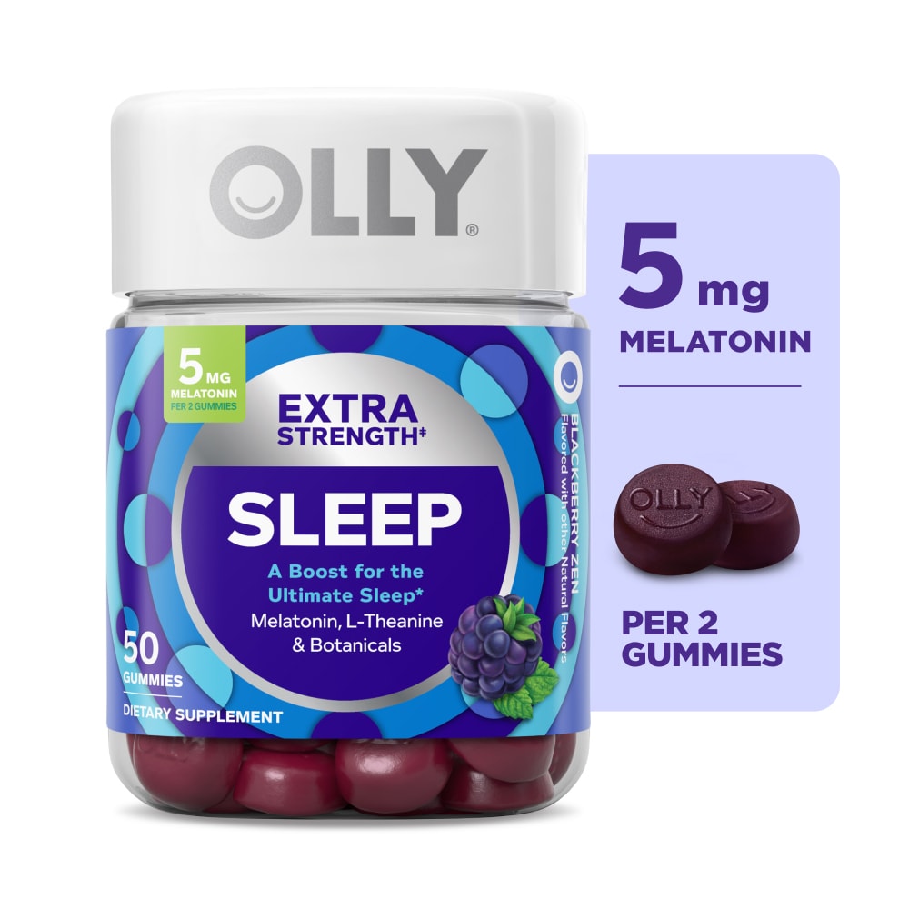OLLY Extra Strength Sleep Blackberry Flavor Gummy Supplement Melatonin 5mg