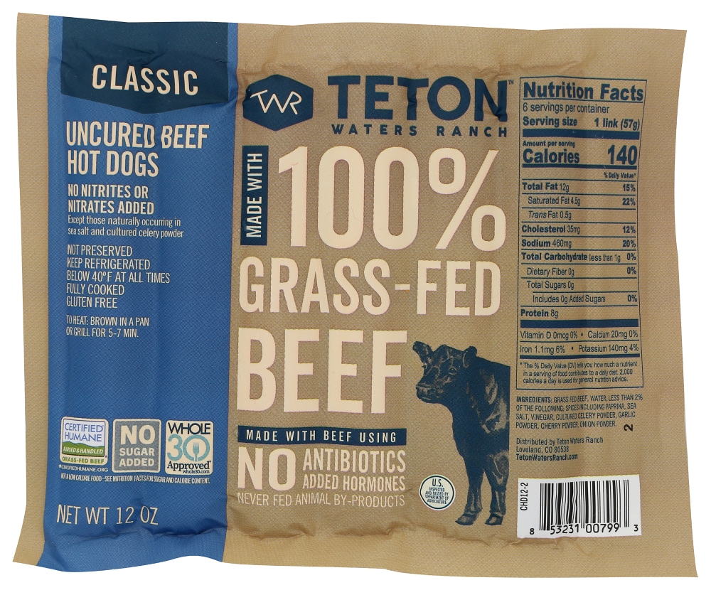Teton Waters Ranch™ Classic Uncured Beef Hot Dogs