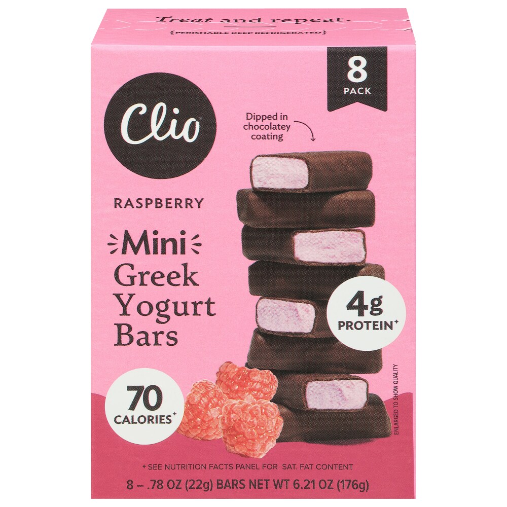 Clio® Raspberry Dark Chocolate Mini Greek Yogurt Bars
