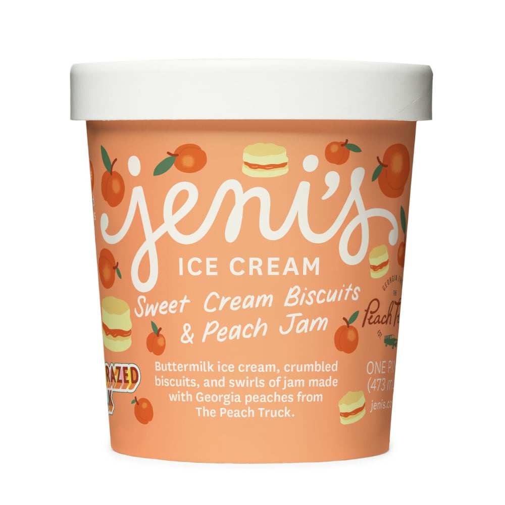 Jeni’s Sweet Cream Biscuits & Peach Jam Ice Cream Pint