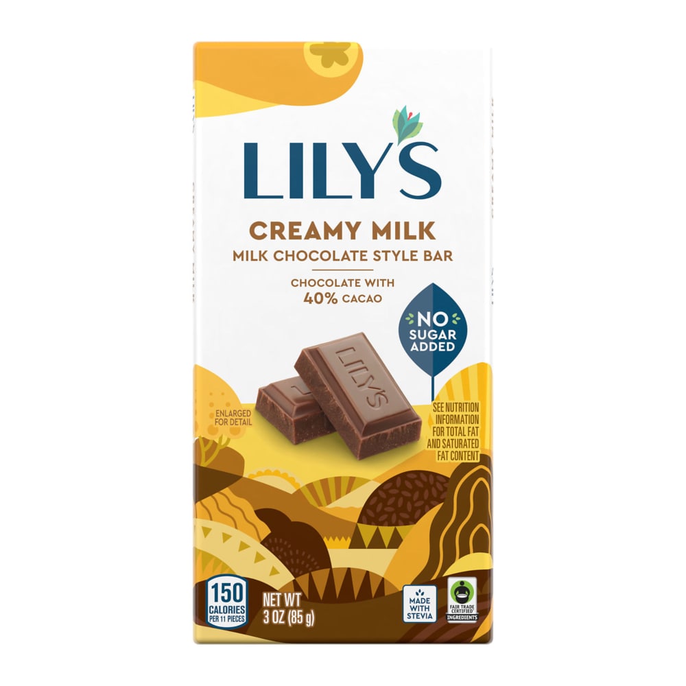 LILY’S Creamy Milk Chocolate Style No Sugar Added Sweets Bar