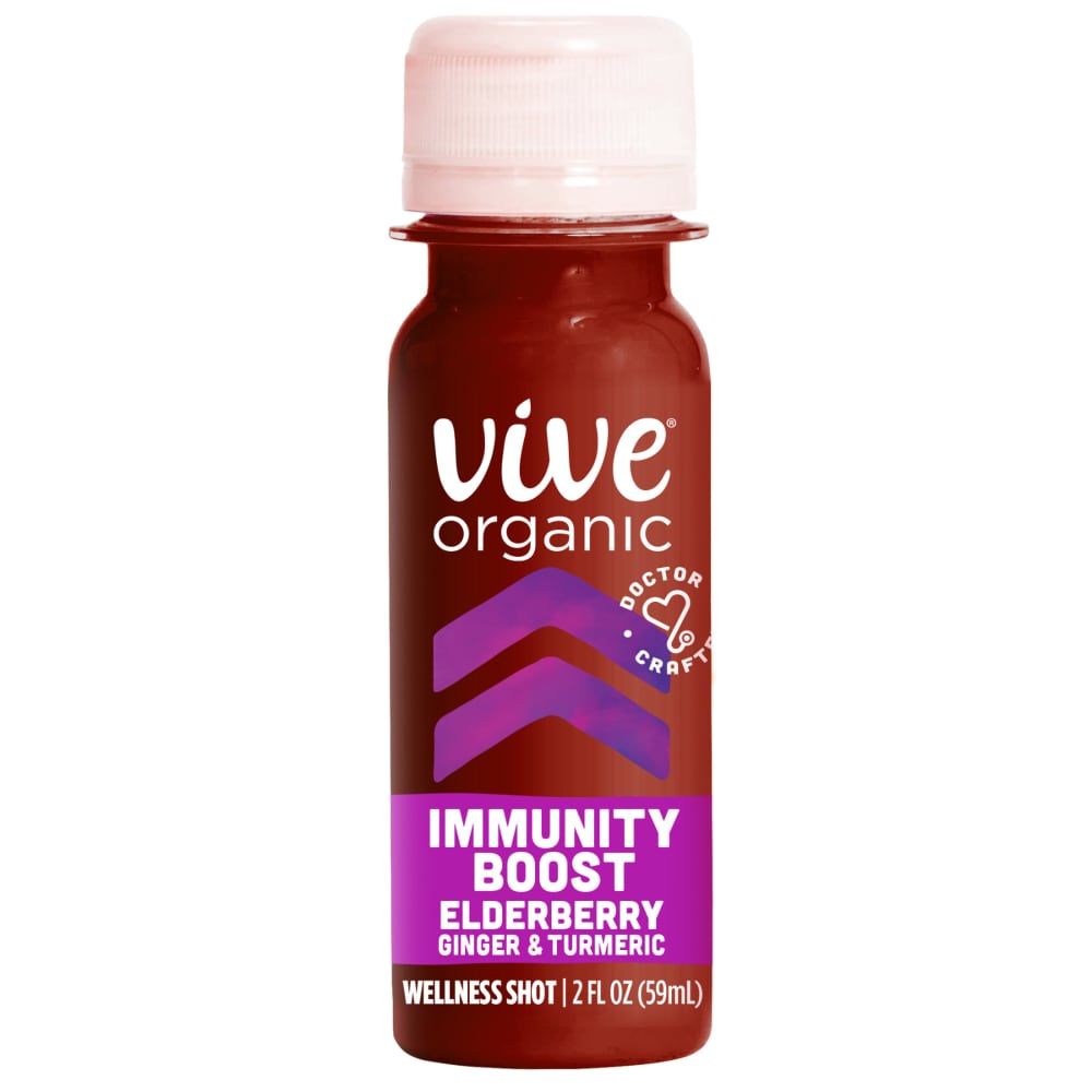 Vive Organic Immunity Boost Elderberry, Ginger and Turmeric Shot, Potent Wellness Shots