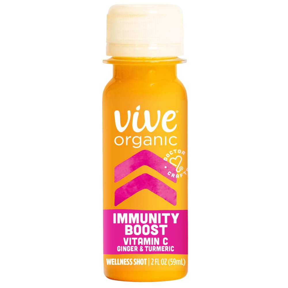 Vive Organic Immunity Boost Vitamin C Wellness Shot with Ginger and Turmeric, Potent Wellness Shots