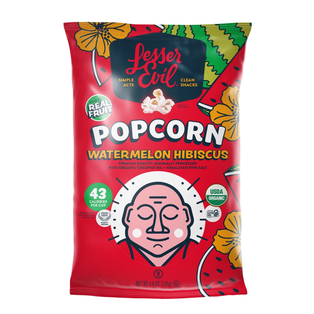 LesserEvil® Organic Popcorn Watermelon Hibiscus