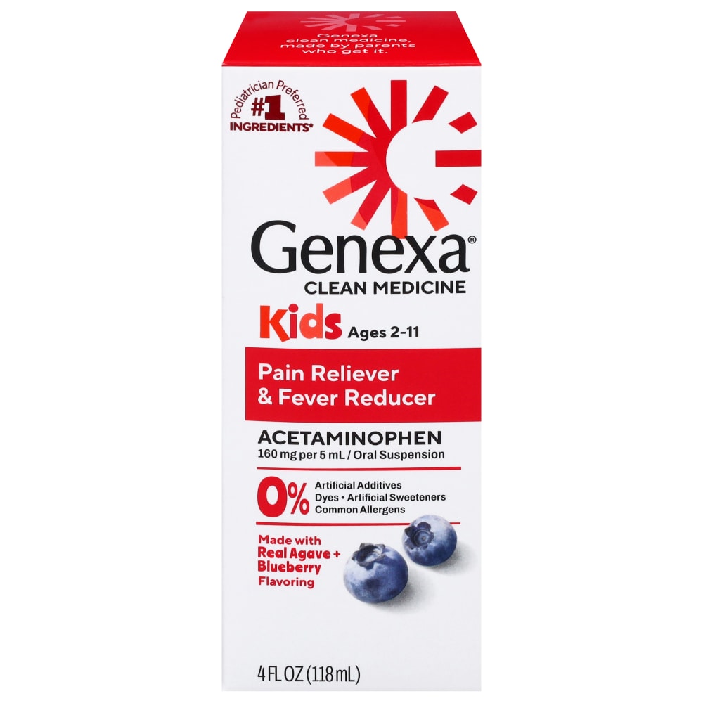 Genexa Kids’ Pain & Fever Gluten-Free Blueberry Acetaminophen Oral Suspension