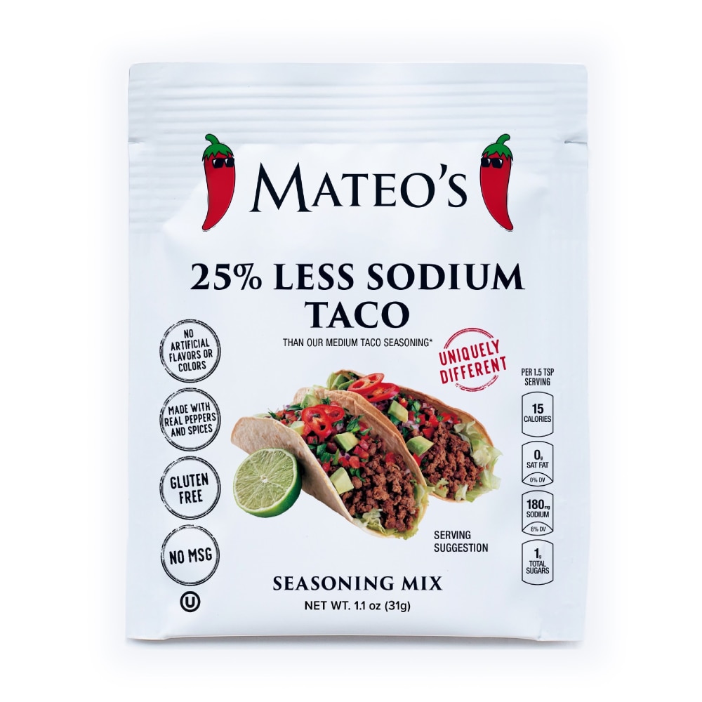 Mateo’s 25 % Less Sodium Taco Seasoning Mix