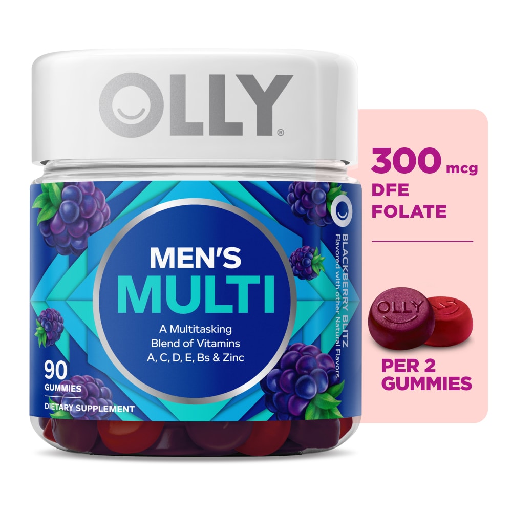 OLLY Men’s Multivitamin Blackberry Flavored Gummy Supplement