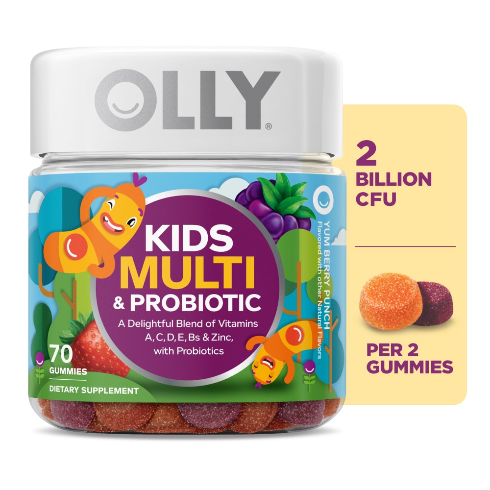 OLLY Kids Multivitamin and Probiotic Berry Flavor Gummy Supplement