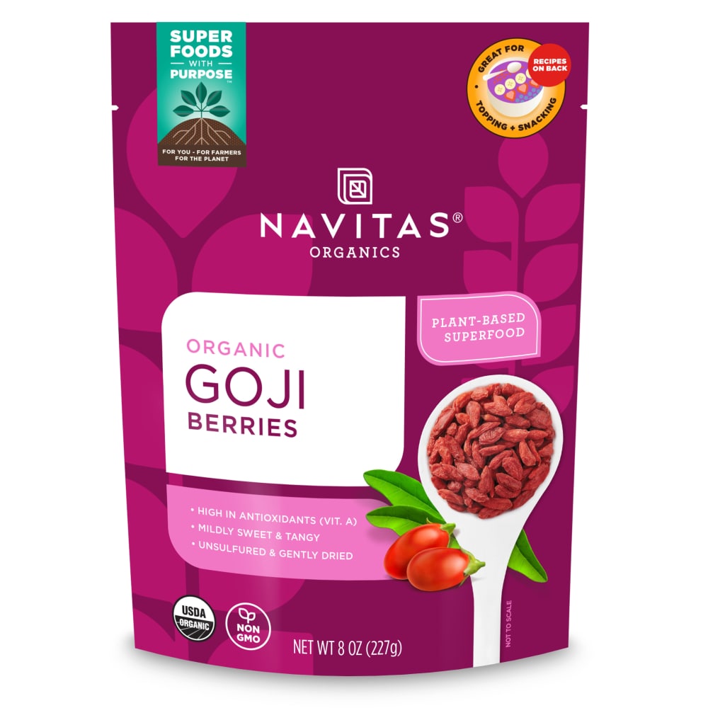 100% Organic Dried Goji Berries – 8oz – Navitas Organics