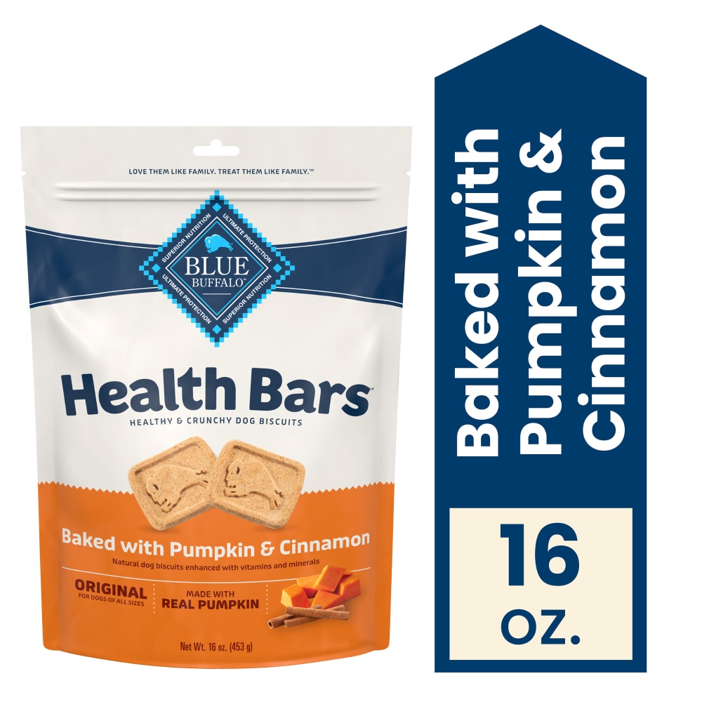 Blue Buffalo Health Bars Natural Pumpkin & Cinnamon Crunchy Dog Treat Biscuits