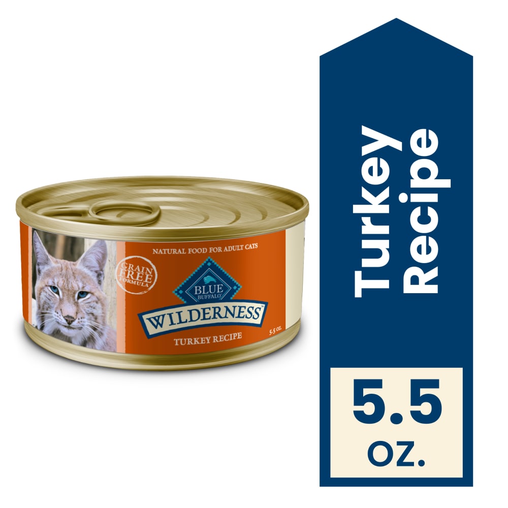 Blue Buffalo Wilderness High-Protein Grain-Free Adult Pate Wet Cat Food Turkey
