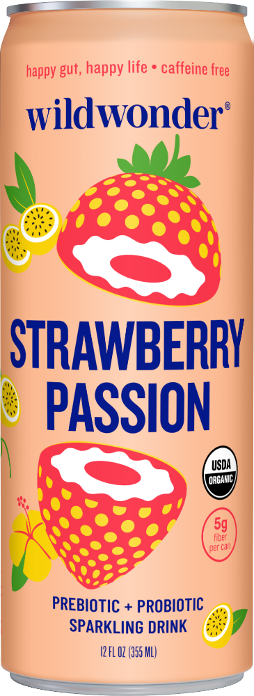 wildwonder Strawberry Passion Prebiotic + Probiotic Sparkling Drink