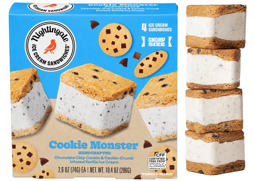 Nightingale® Cookie Monster Chomp Size Ice Cream Sandwices