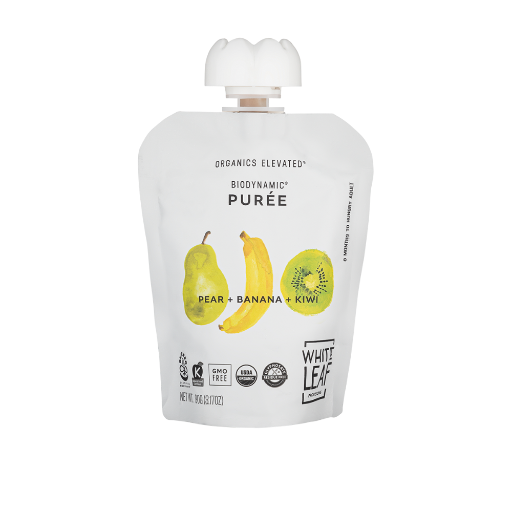 White Leaf Organic Biodynamic® Baby Food Pear Banana Kiwi Pouch