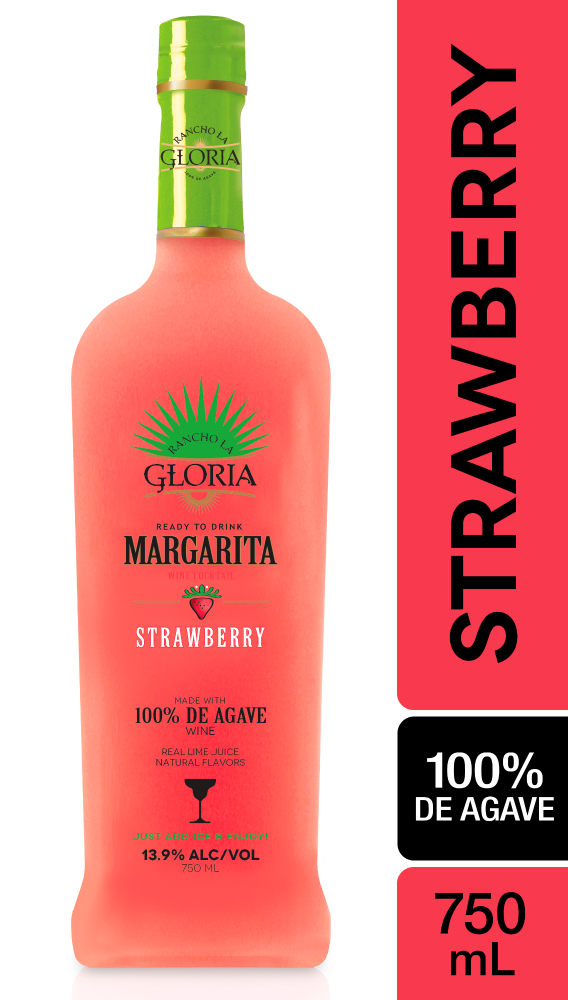 Rancho La Gloria Strawberry Margarita Ready to Drink Cocktail Single Bottle