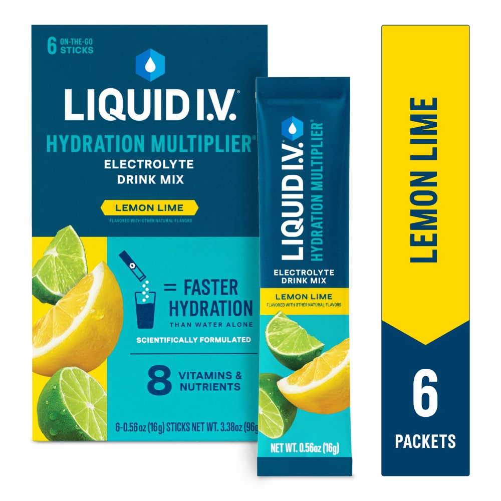 Liquid I.V. Hydration Multiplier Electrolytes Lemon Lime Drink Mix Packets