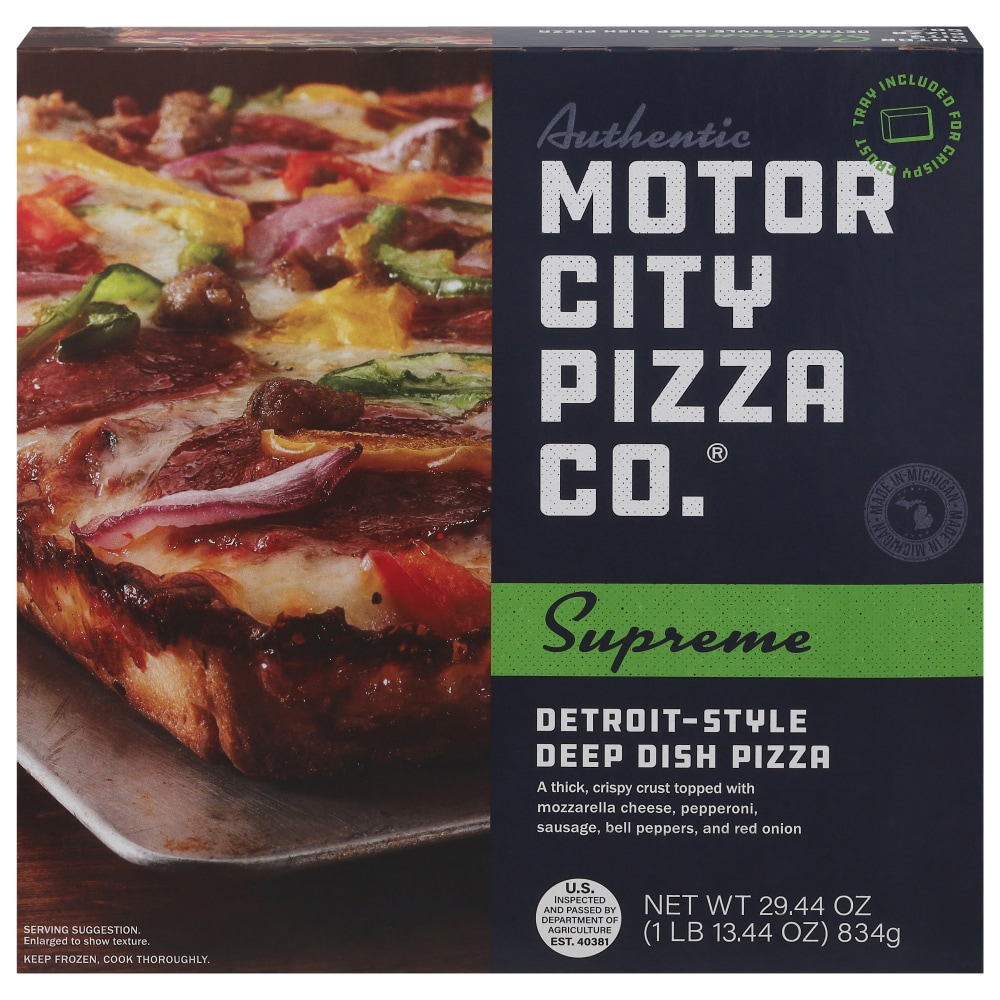 Motor City Pizza Co. Supreme Detroit-Style Deep Dish Frozen Pizza