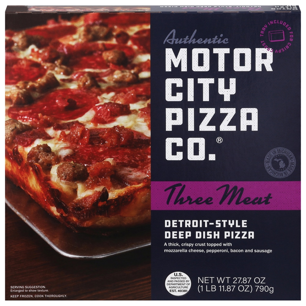 Motor City Pizza Co® Three Meat Detroit Style Deep Dish Frozen Pizza
