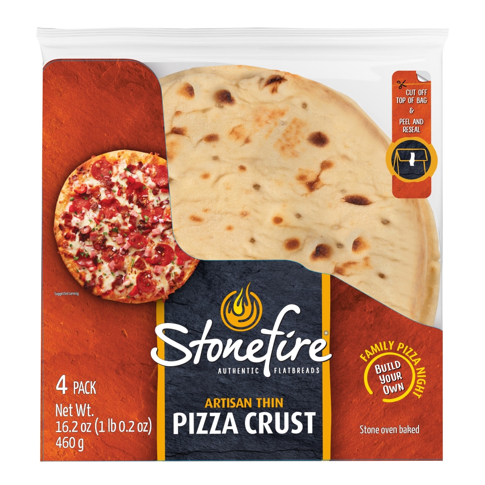 Stonefire® Artisan Thin Pizza Crust, 8.5 Inch, 16.2 Oz, 4 Count