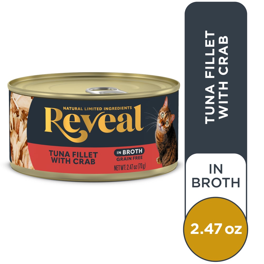 Reveal Grain-Free Tuna Fillet with Crab in Broth Wet Cat Food