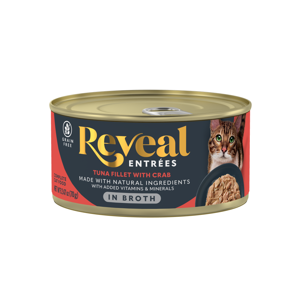 Reveal Entrees Tuna Fillet With Crab In Broth Complete Cat Food